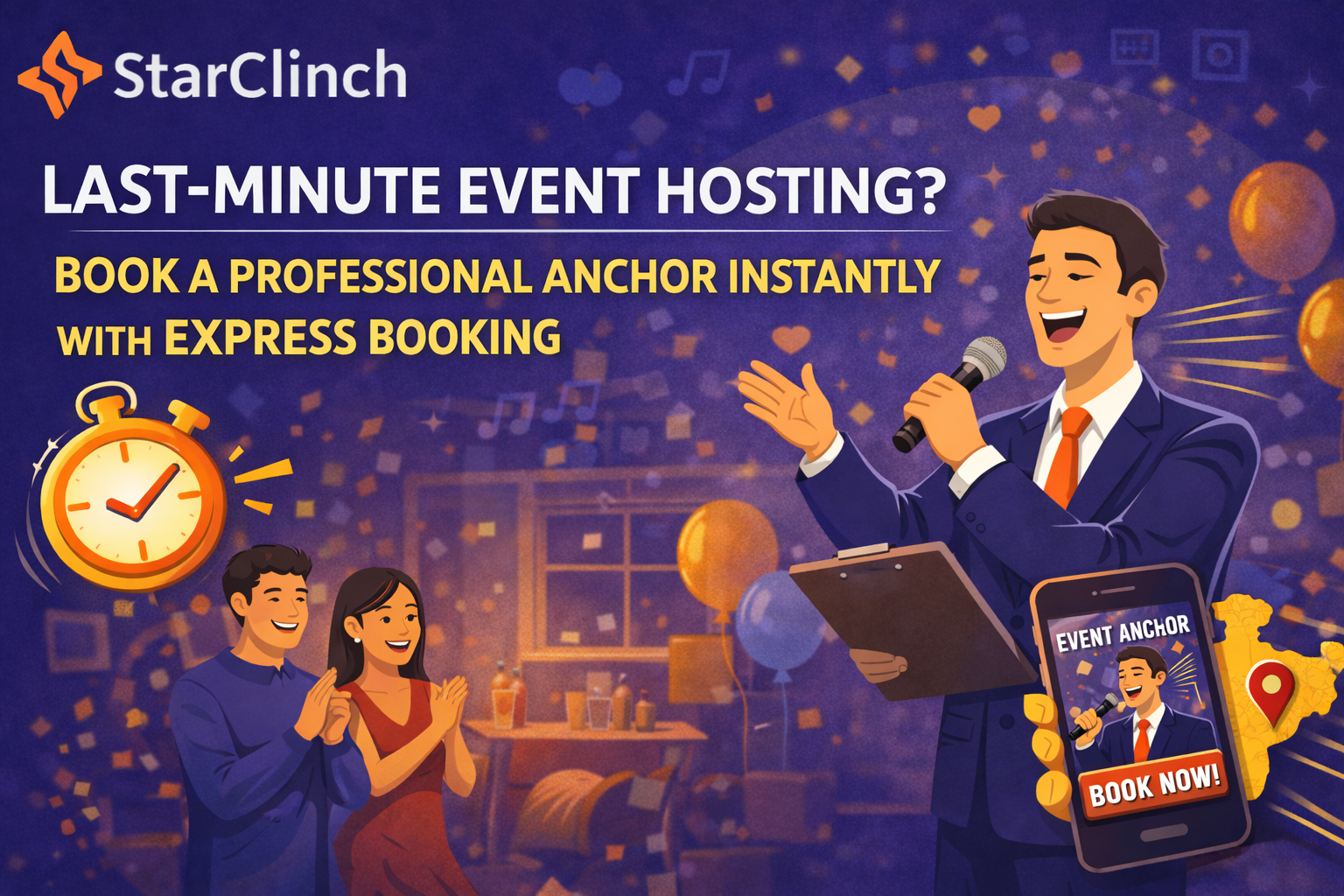 Last-Minute Event Hosting? Book a Professional Anchor Instantly with Express Booking