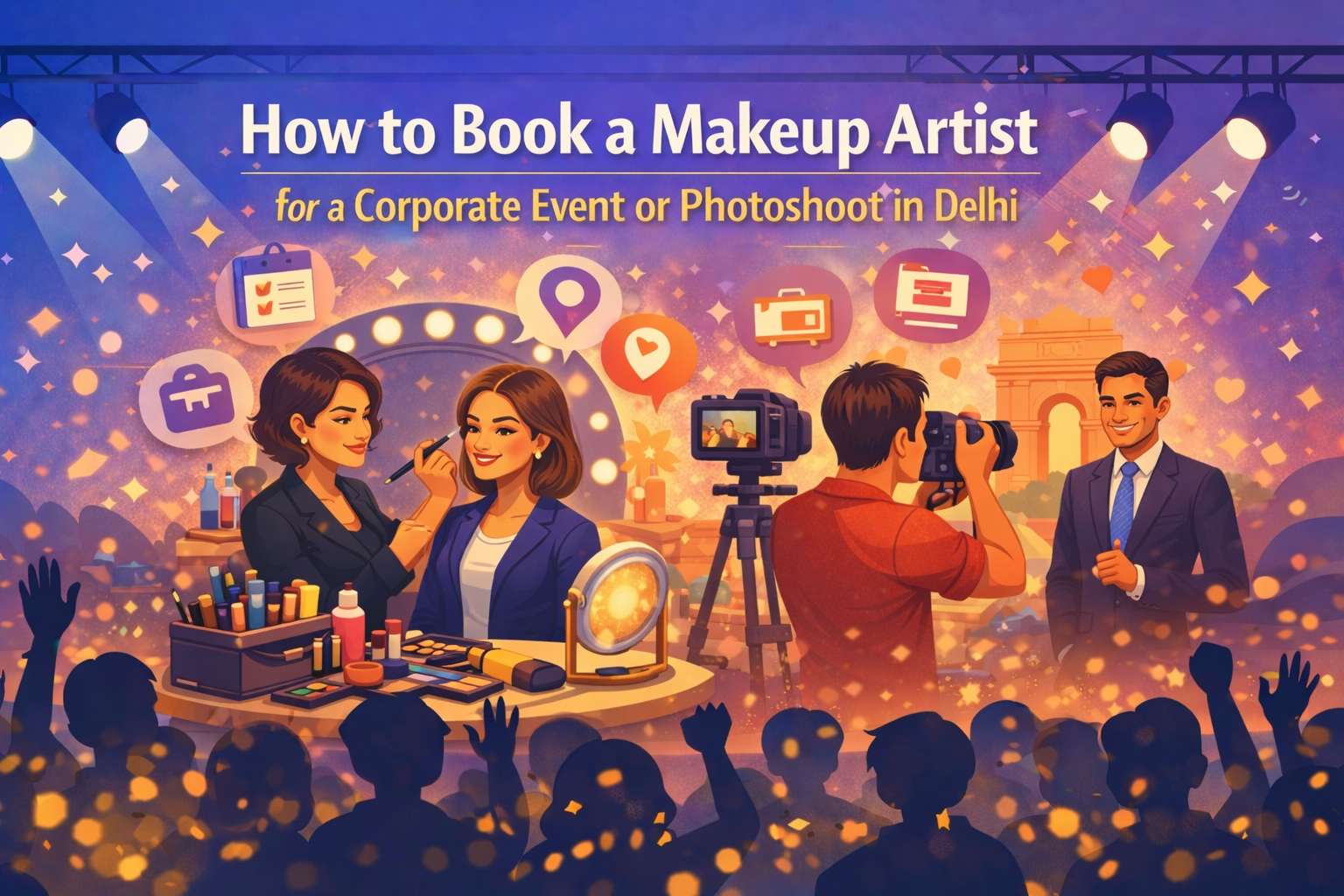 How to book a makeup artist for a corporate event or photoshoot in Delhi