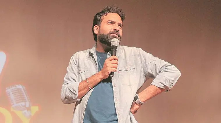 Bassi doing standup comedy