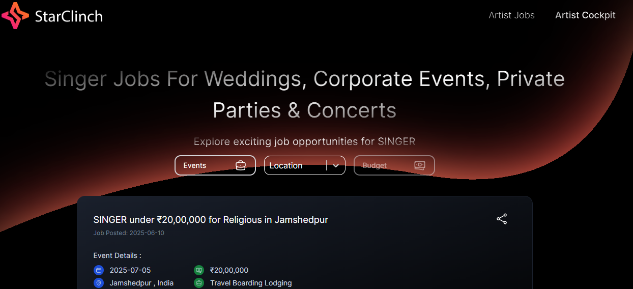 Starclinch job dashboard