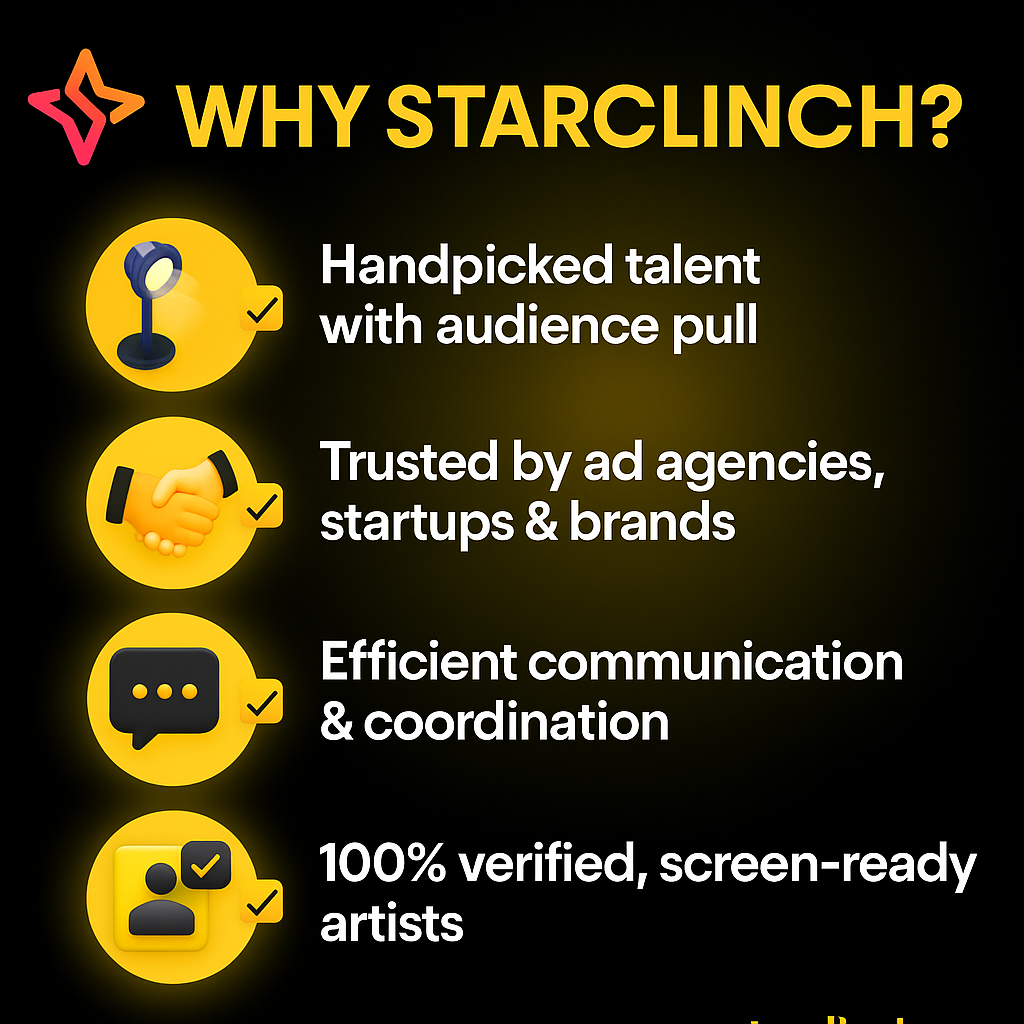 Picture showing why to choose starclinch for online artist booking.